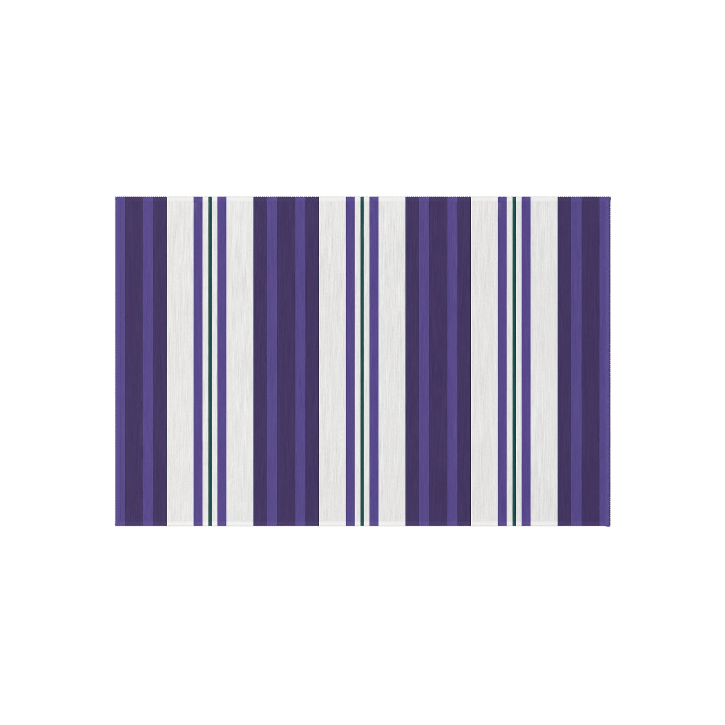 Purple White Stripe Pattern Outdoor/Indoor Rug | Coastal Patio Mat
