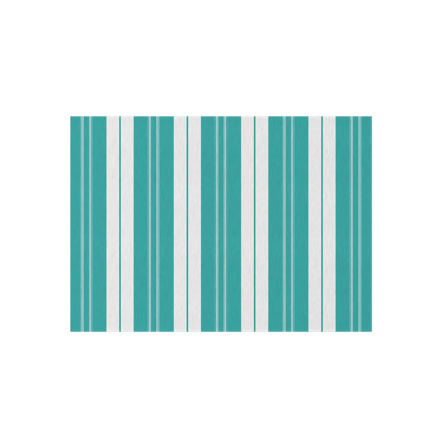 Teal White Stripe Outdoor/Indoor Rug | Patio Deck Mat