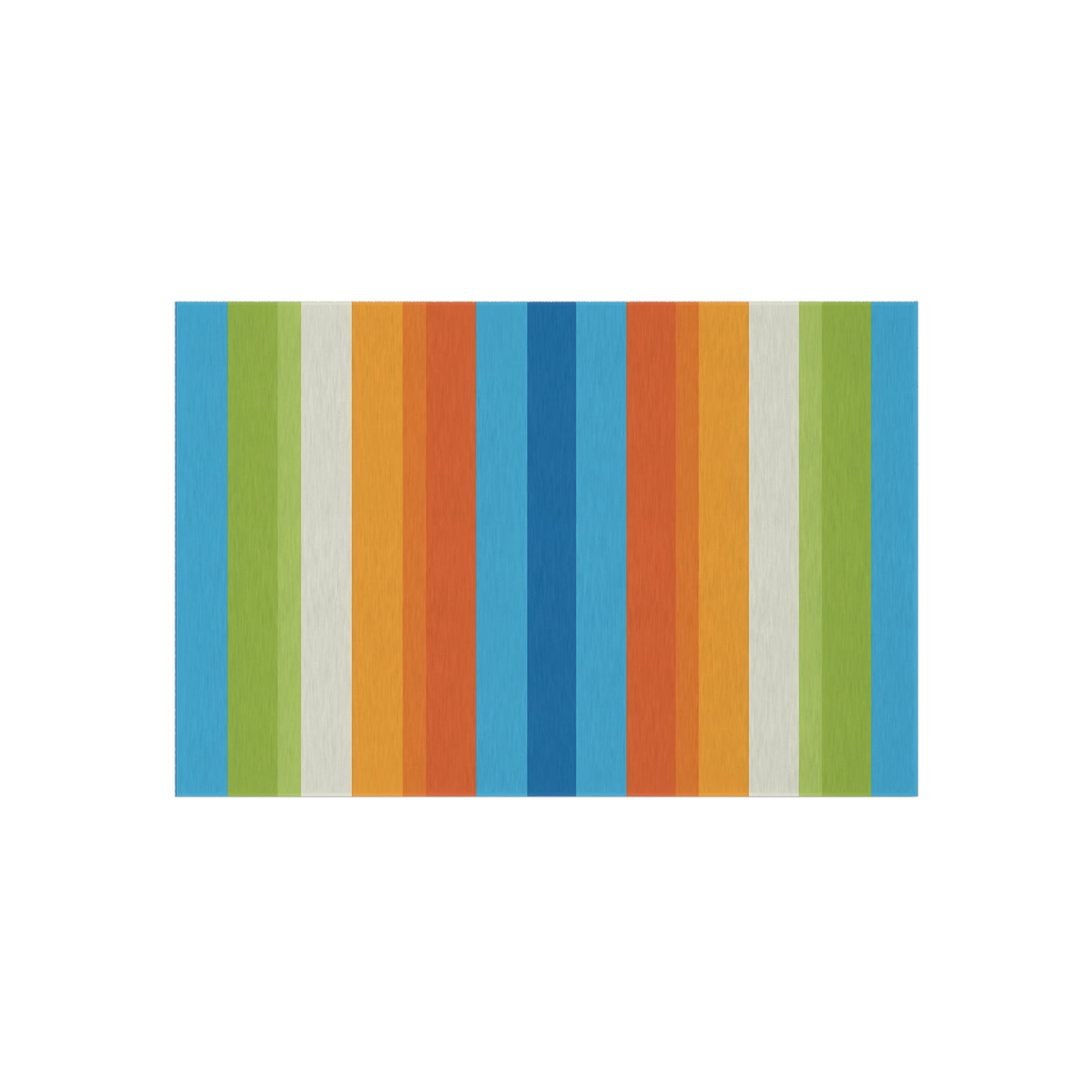 Colorful Vertical Stripe Outdoor/Indoor Rug | Blue Orange Green Patio Mat