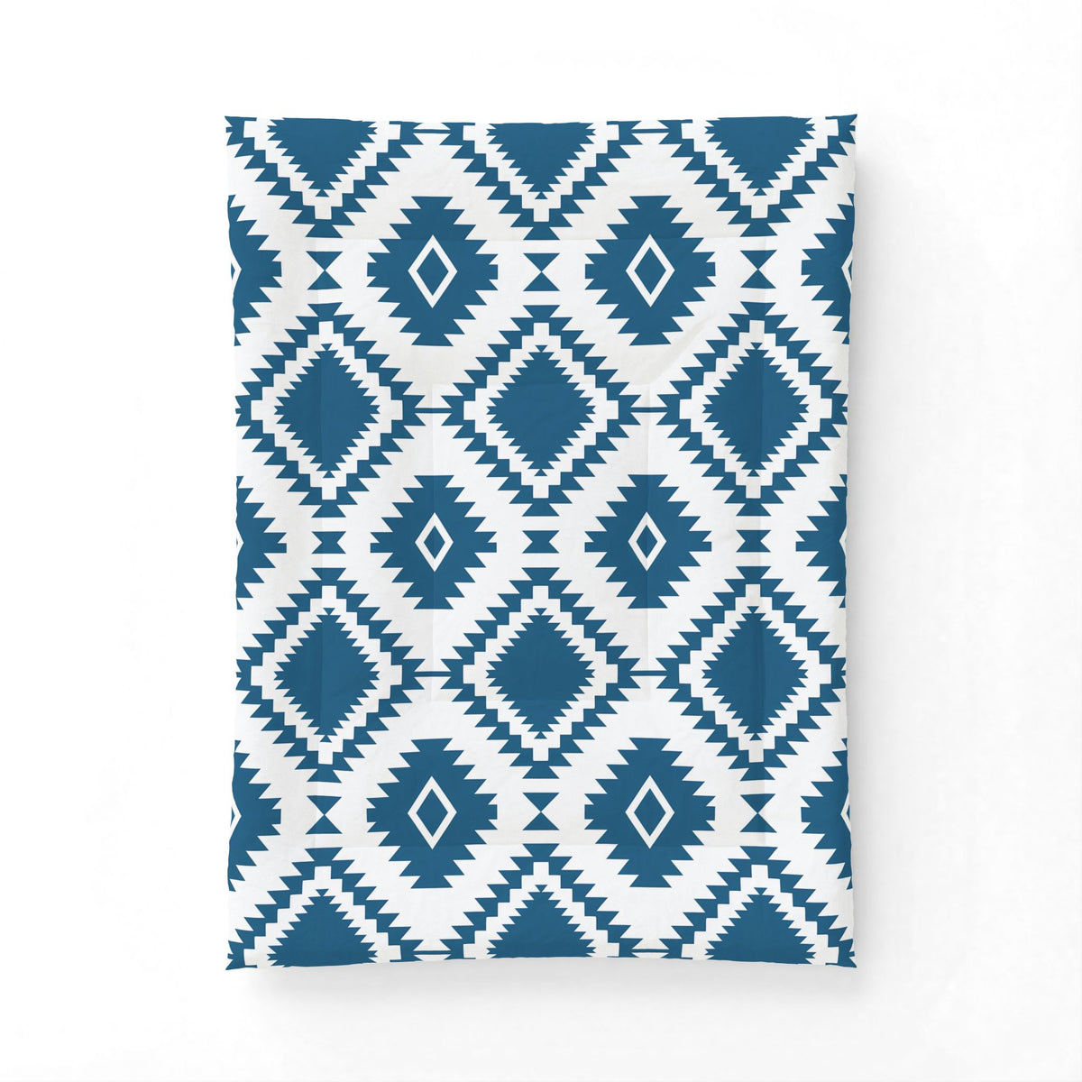 Blue Aztec Diamond Cotton Comforter | Southwestern Geometric Bedding