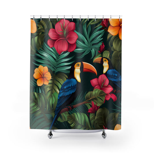 Tropical Paradise Shower Curtain - Enhance Your Bathroom with Vibrant Tropical Décor, Perfect for Nature Lovers, Gifts for Home Decor, - LOLA VEGAS ART