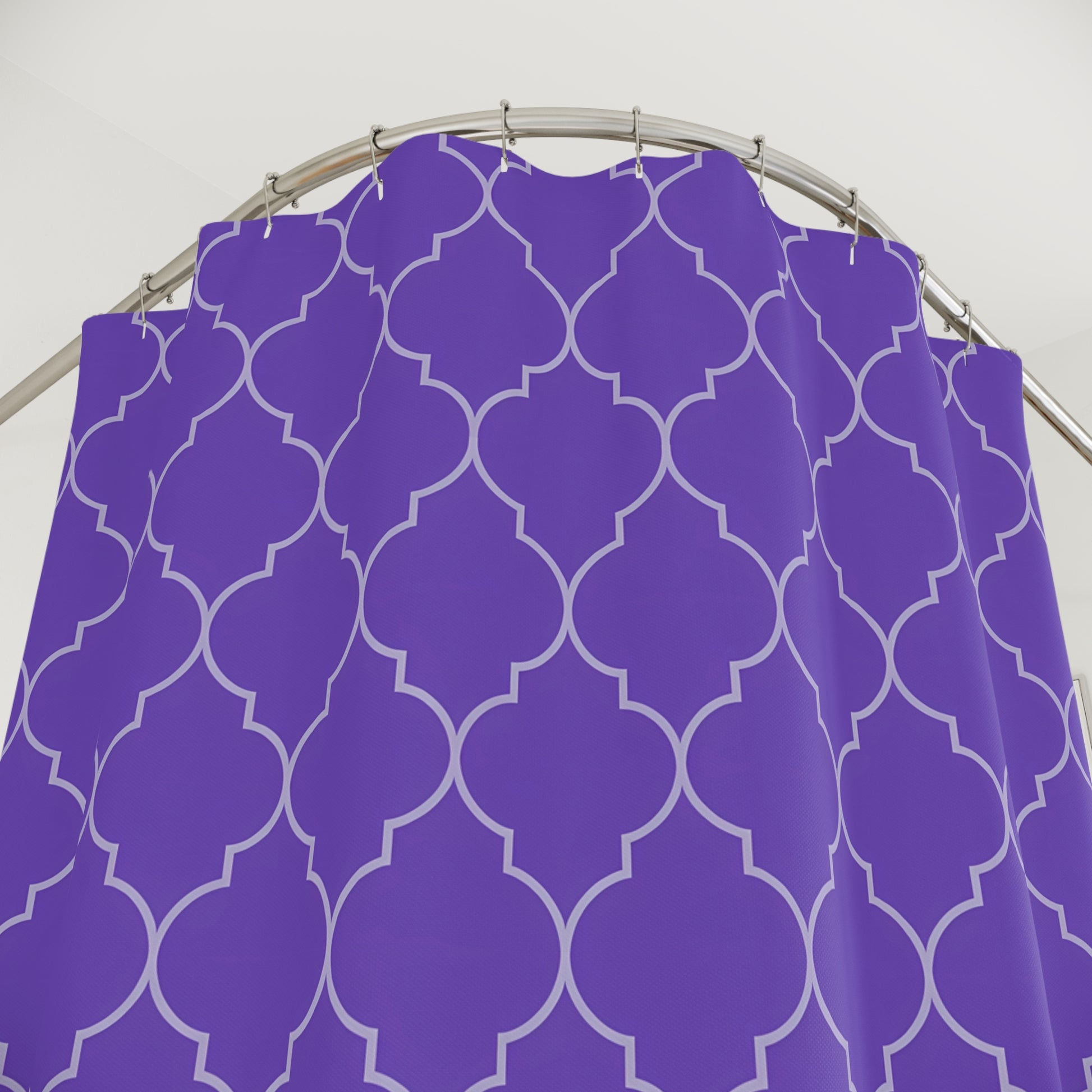 Modern Geometric Shower Curtain - Purple Quatrefoil Pattern, Bathroom Decor, Home Essentials, Stylish Bathing, Gift Ideas, Ethnic Bathroom - LOLA VEGAS ART