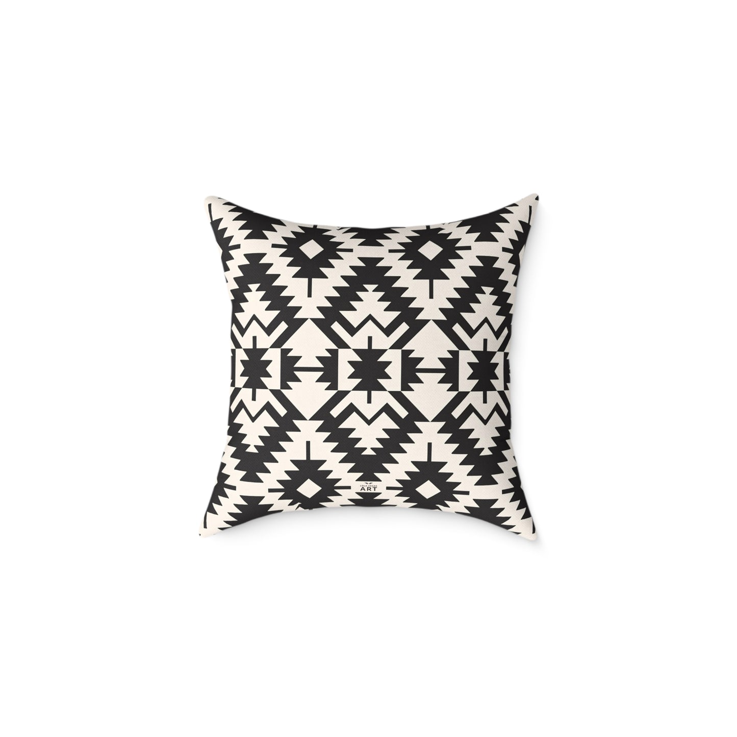 Black and White Aztec Geometric Square Pillow | Tribal Pattern Throw Pillow
