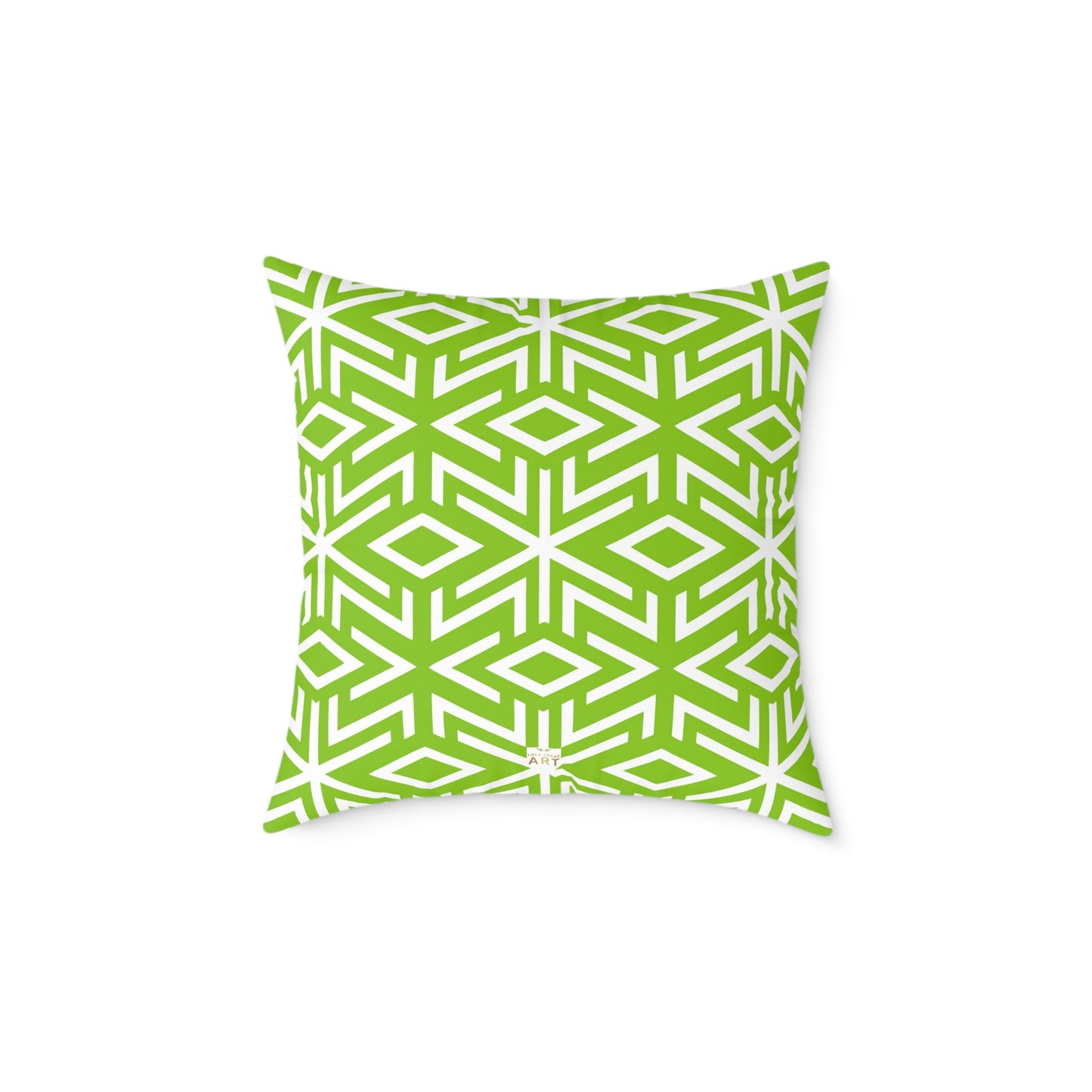 Green White Geometric Diamond Pattern Pillow | Square Throw Pillow,  Modern Home Decor, Couch Cushion, Gift for Homewarming, Stylish Accent Pillow