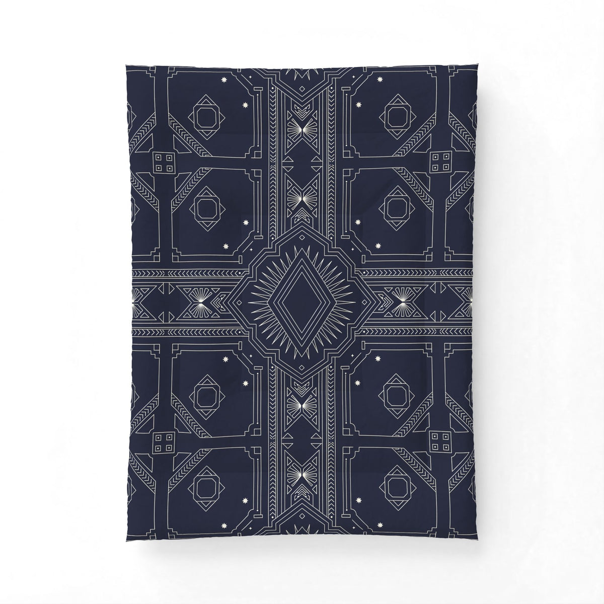 Geometric Navajo Pattern Cotton Comforter | Navy Tribal Diamond Design