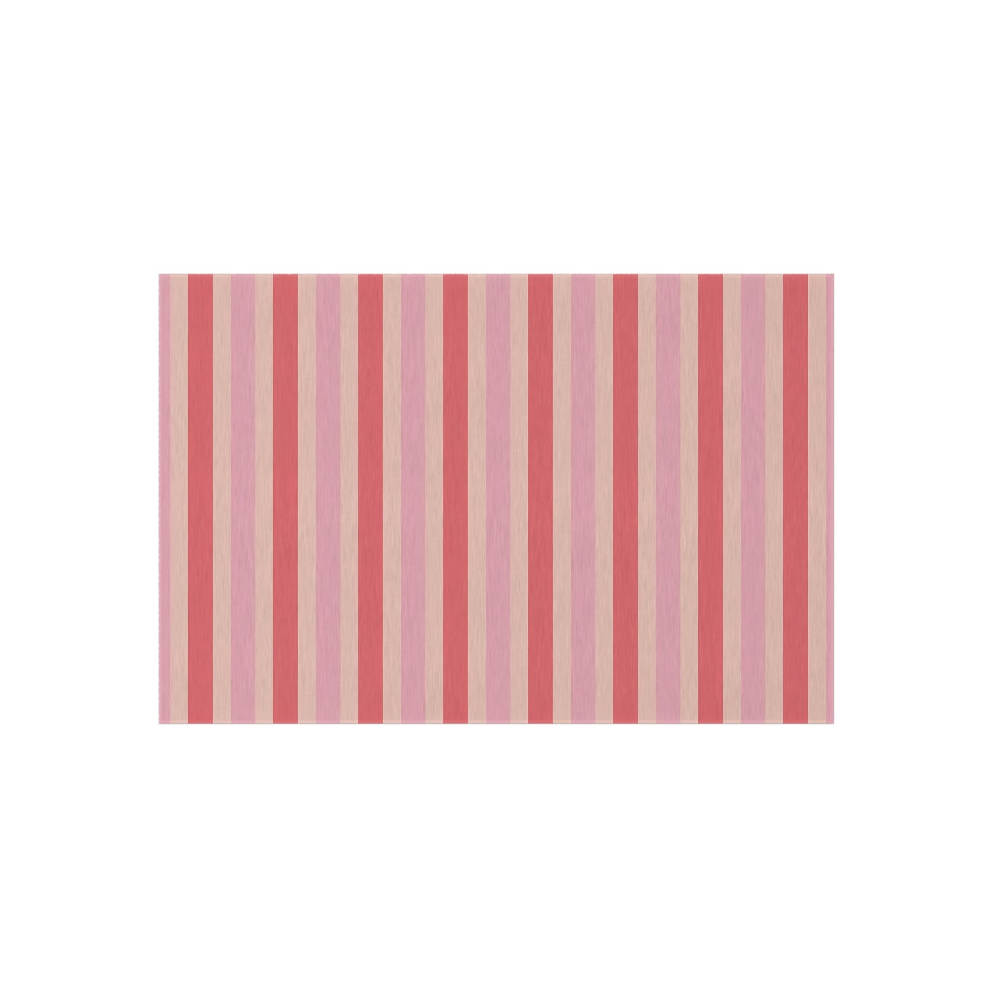 Coral Pink Beige Striped Pattern Outdoor Rug | Patio Mat, Fade-Resistant Stripes