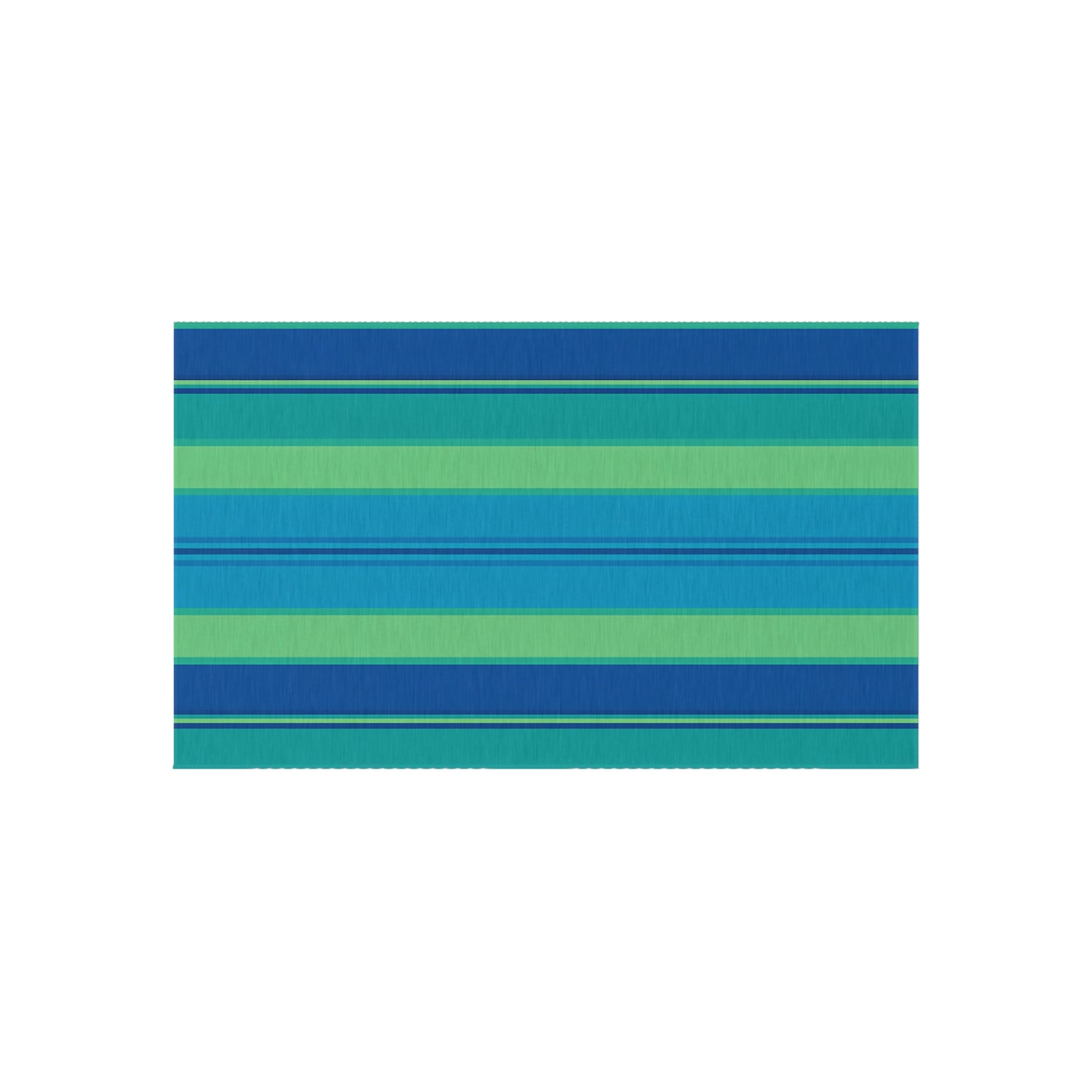 Blue Green Striped Outdoor Rug | Indoor Rug