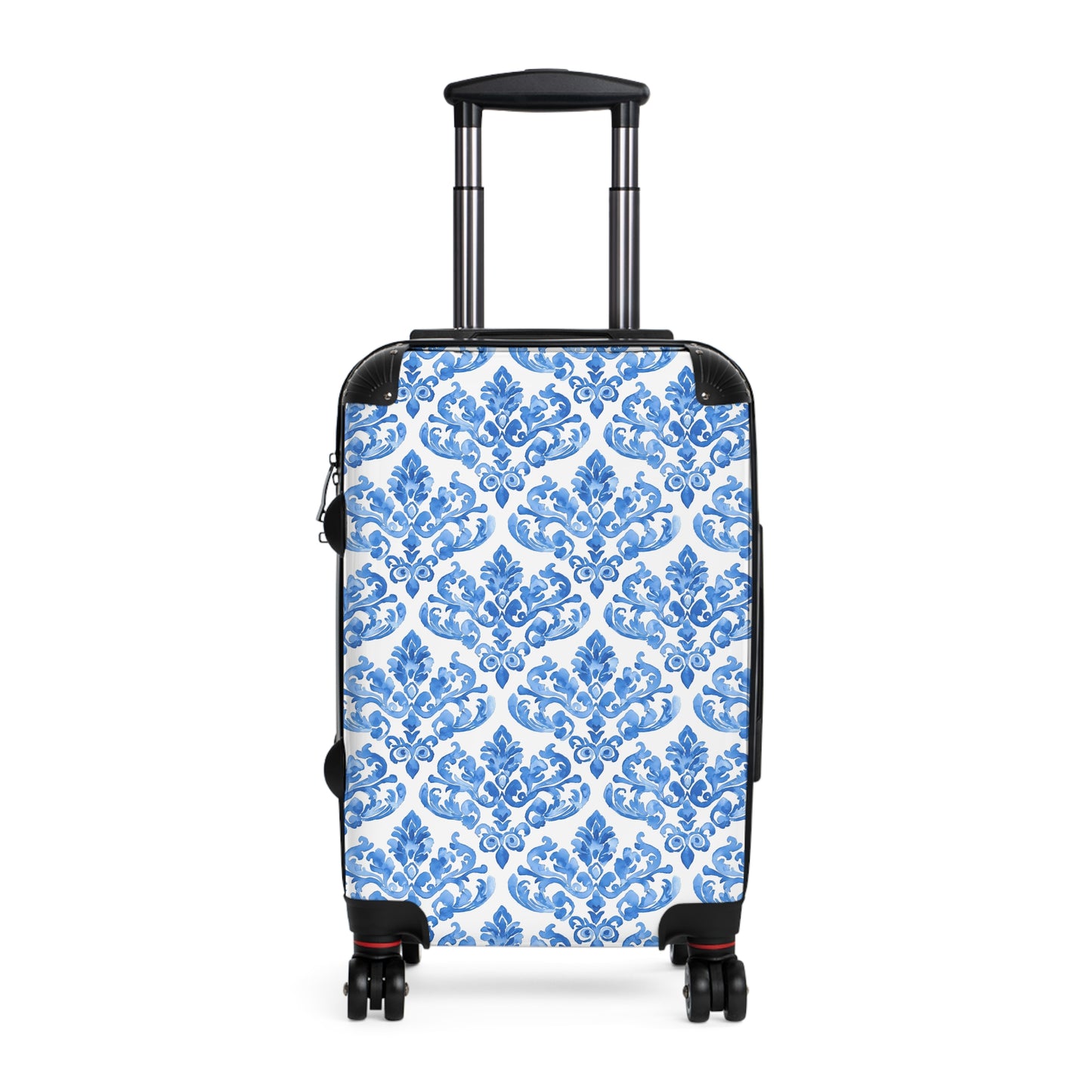 Elegant Blue Damask Suitcase, Travel Luggage for Stylish Adventurers, Perfect for Vacations, Gifts, and Getaways, Elegant Luggage