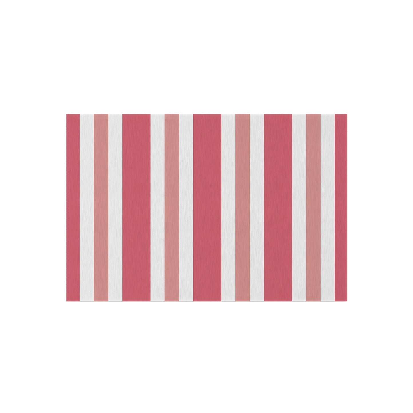 Light Pink Medium Pink White Striped Outdoor/Indoor Rug | Patio Mat