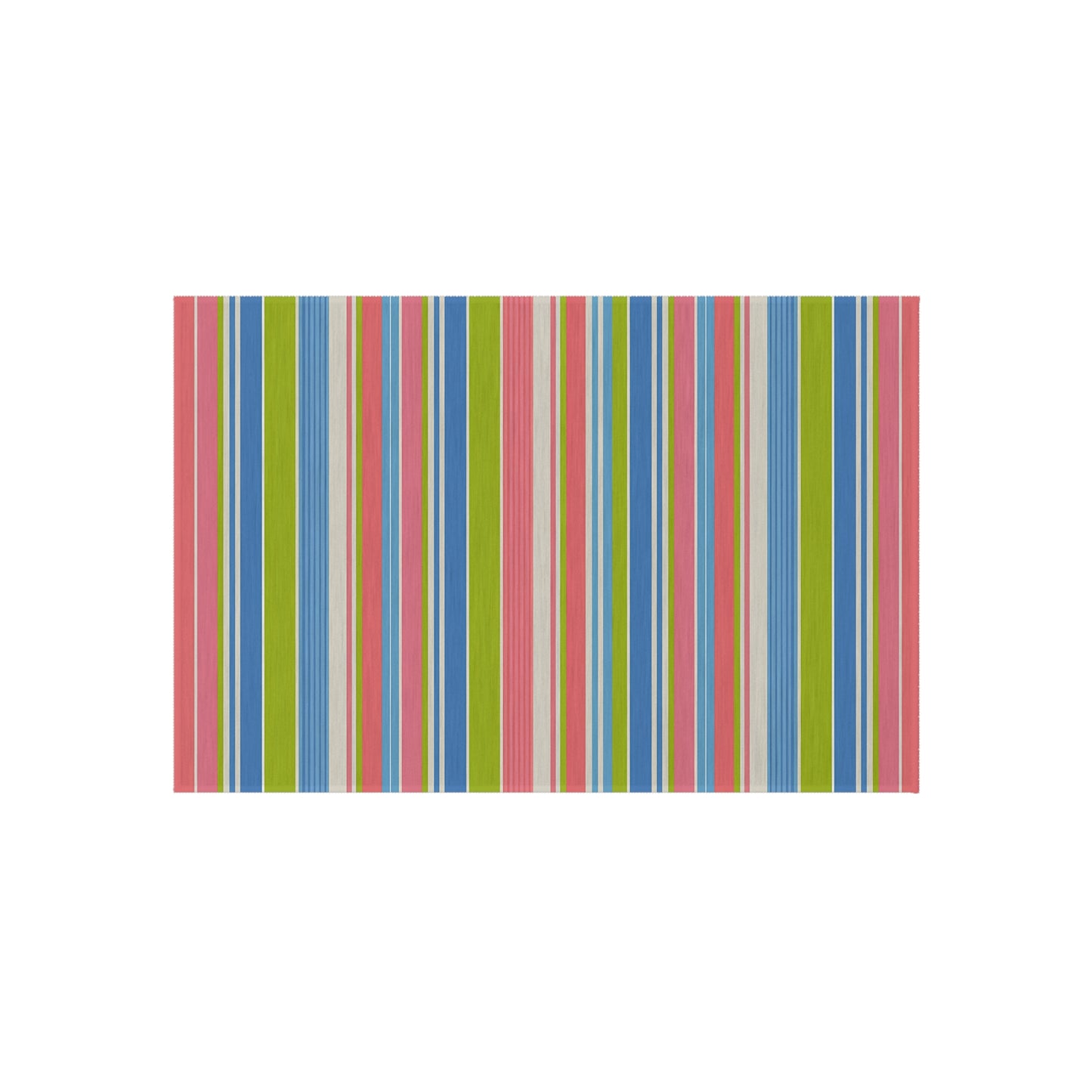Colorful Striped Outdoor/Indoor Rug | Patio Mat, Weather-Resistant Stripe Design