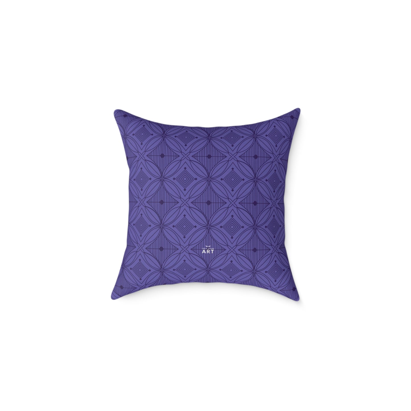 Geometric Mosaic Pattern Square Poly Canvas Pillow | Purple Tile Design