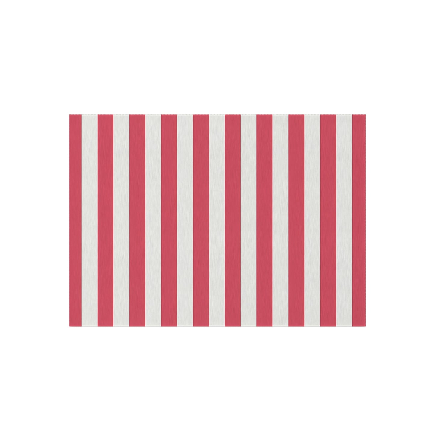 Red-Pink and White Vertical Stripe Outdoor/Indoor Rug | Patio Mat, Coastal Deck Accent