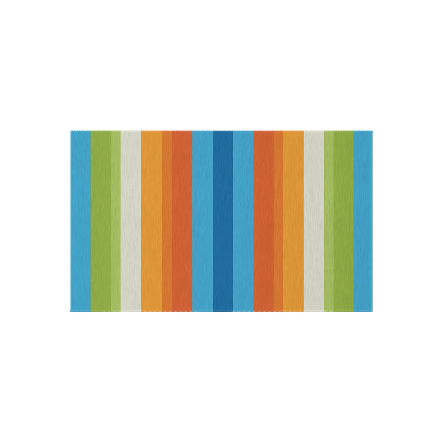 Colorful Vertical Stripe Outdoor/Indoor Rug | Blue Orange Green Patio Mat