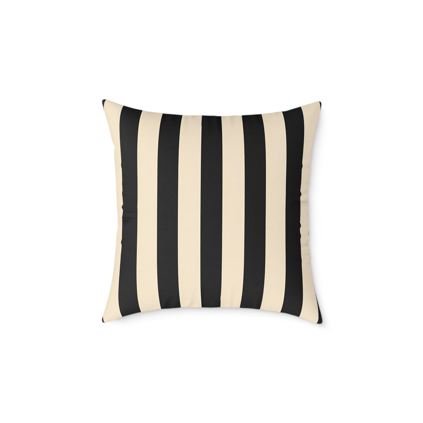 Black and Cream Vertical Stripe Square Pillow | Canvas Throw Pillow