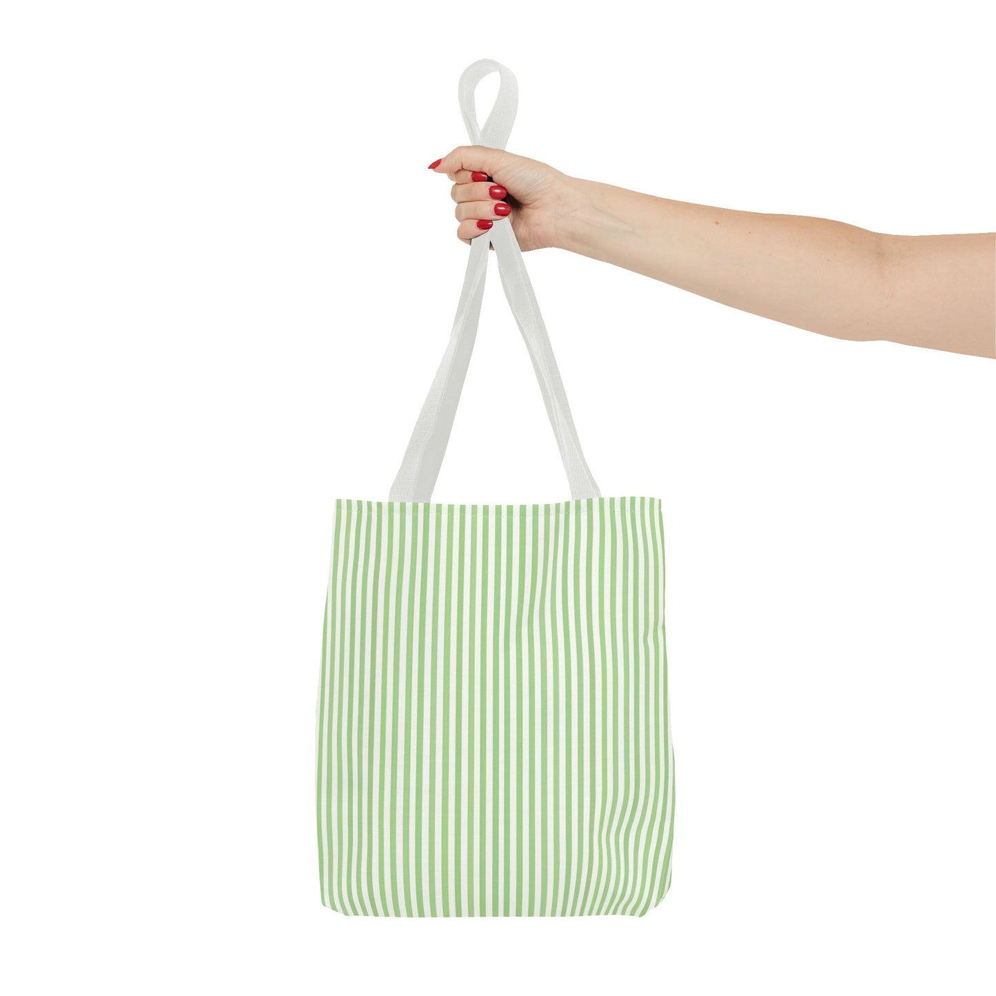 Green and White Chic Striped Tote Bag - Eco-Friendly, Lightweight, Shopping, Beach, Everyday Use, Gift for Her, Coastal Bag