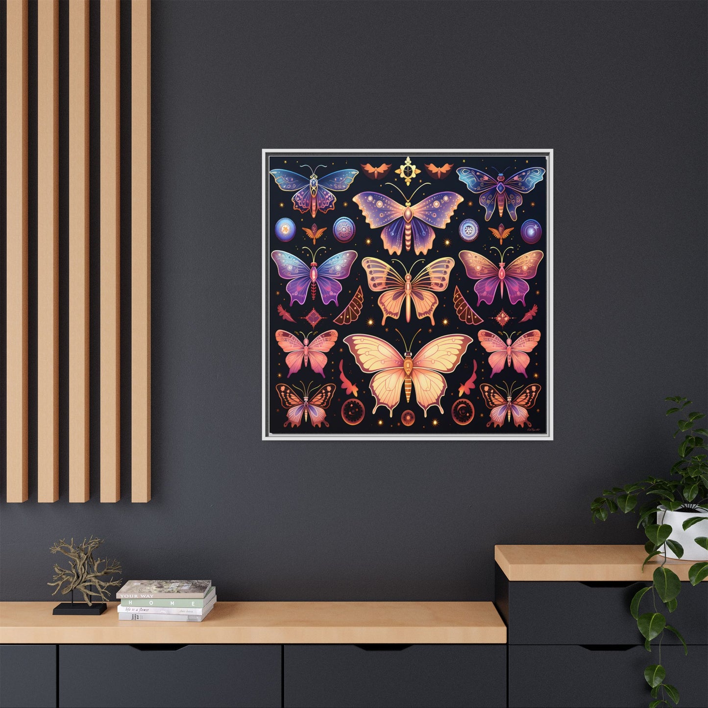 Colorful Butterfly Art Print, Framed Wall Decor, Butterfly Lover Gift, Nature Wall Art, Feminine Home Decor, Unique Birthday Gift - LOLA VEGAS ART