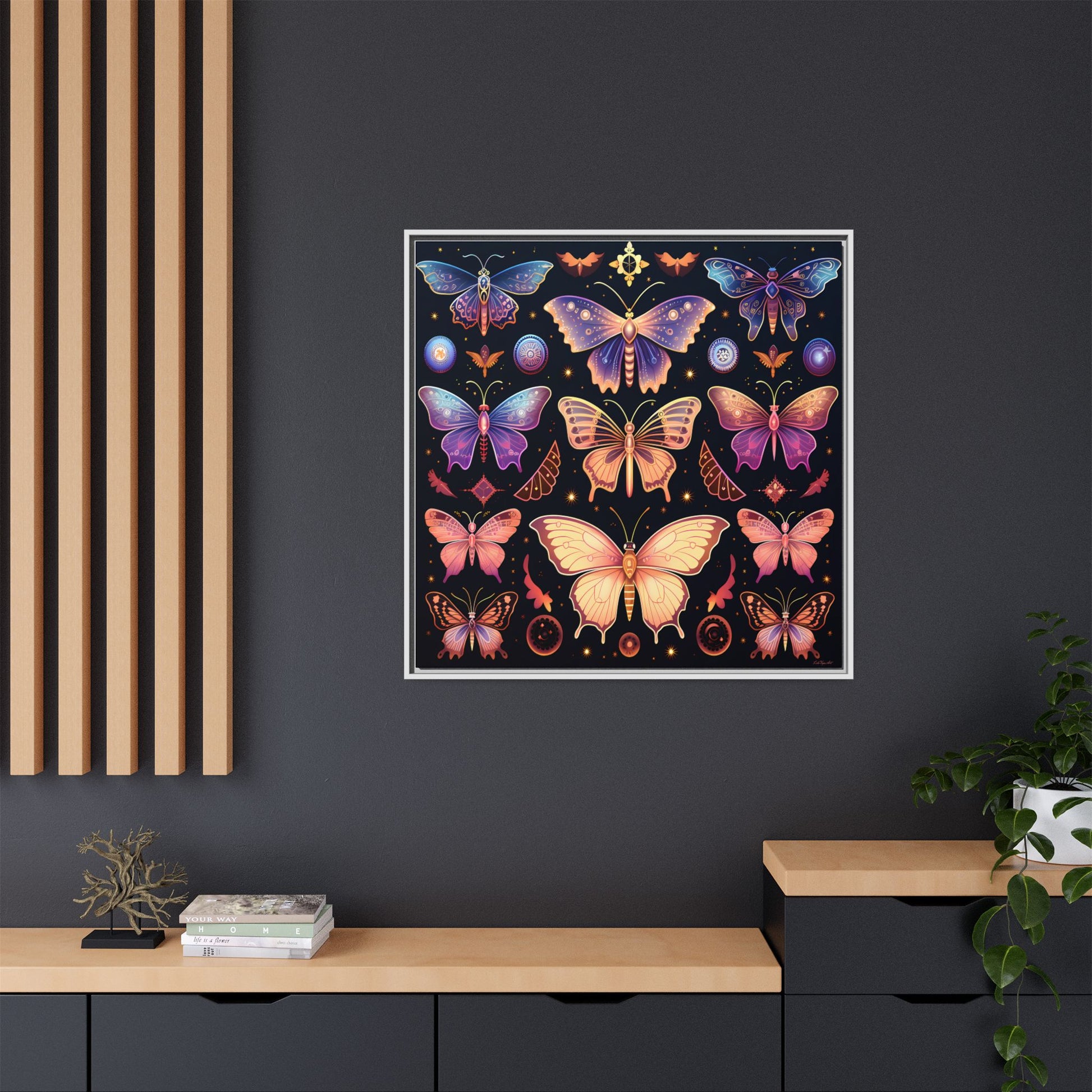 Colorful Butterfly Art Print, Framed Wall Decor, Butterfly Lover Gift, Nature Wall Art, Feminine Home Decor, Unique Birthday Gift - LOLA VEGAS ART