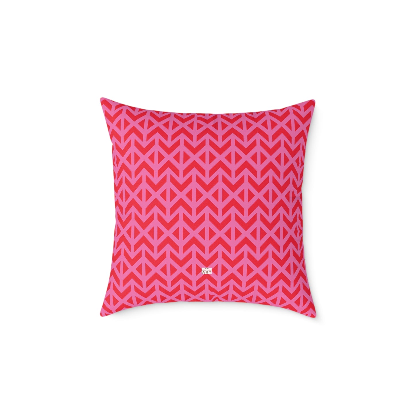 Pink Red Chevron Pattern Square Pillow | Geometric Throw Pillow