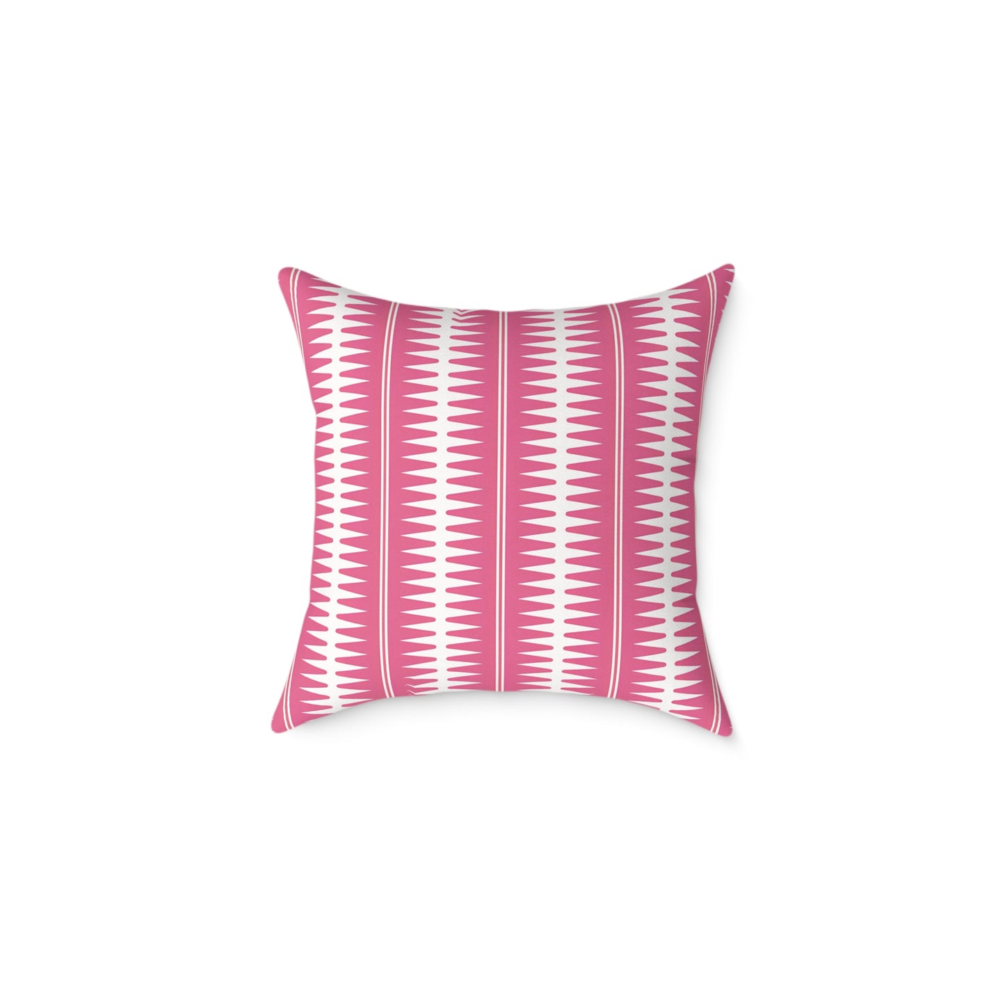Pink White Geometric Stripe Pattern Pillow | Square Throw Cushion