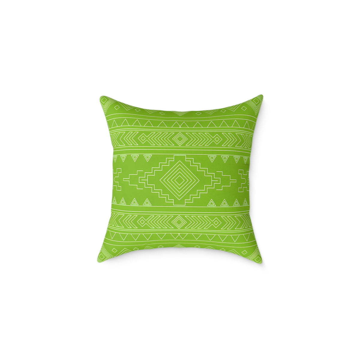 Lime Aztec Pattern Square Pillow | Poly Canvas Pillow