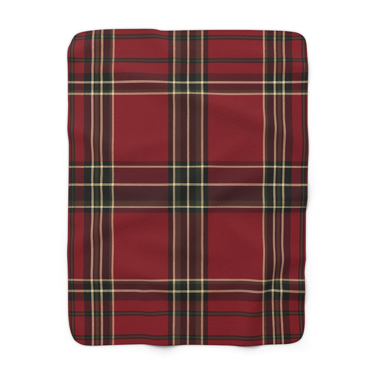 Red Plaid Tartan Sherpa Blanket | Cozy Holiday Throw