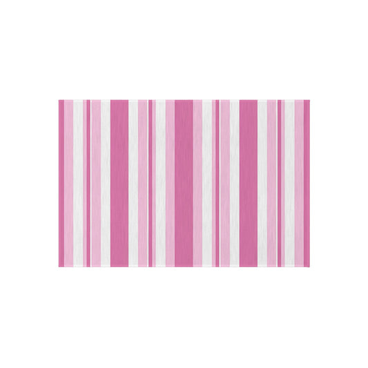 Pink Stripe Outdoor/Indoor Rug | Patio Mat, Waterproof Porch Rug