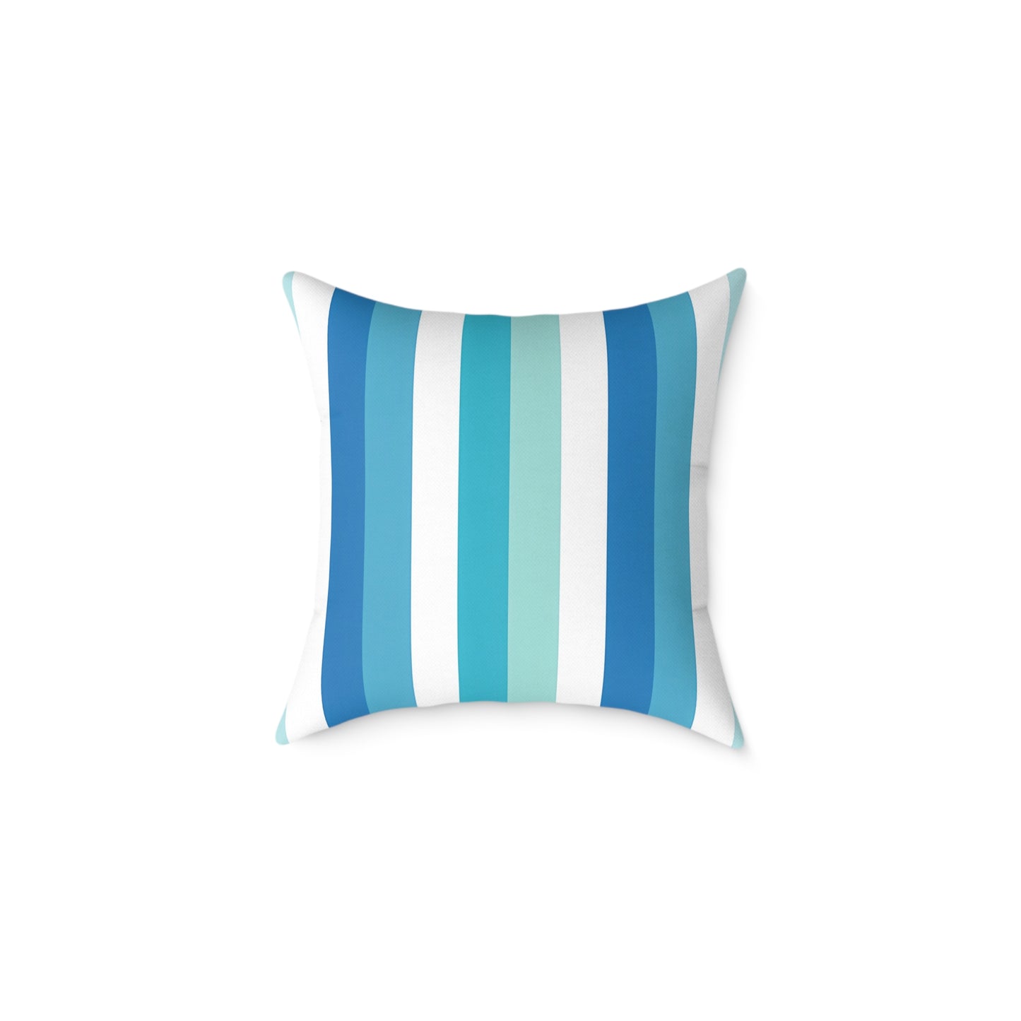Blue Teal White Vertical Stripes Pillow | Square Pillow