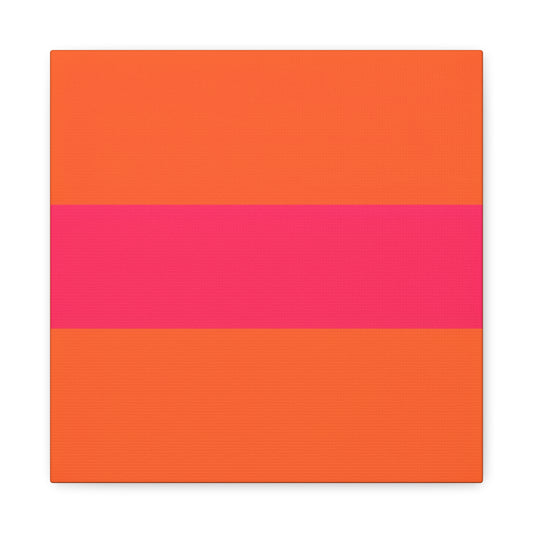 Bold Pink Stripe Orange Canvas Wall Art