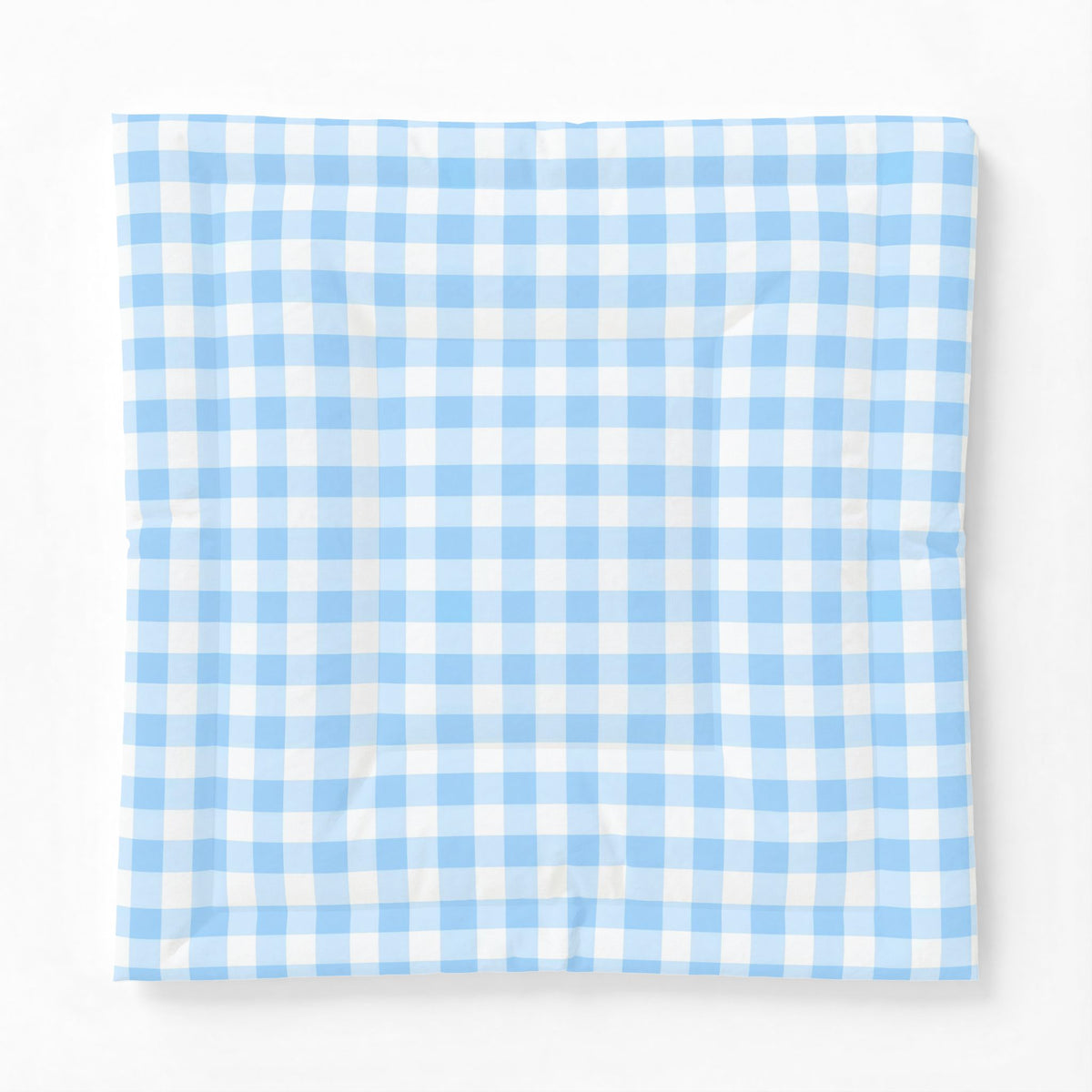 Blue White Gingham Plaid Cotton Comforter | Light Buffalo Check Bedding