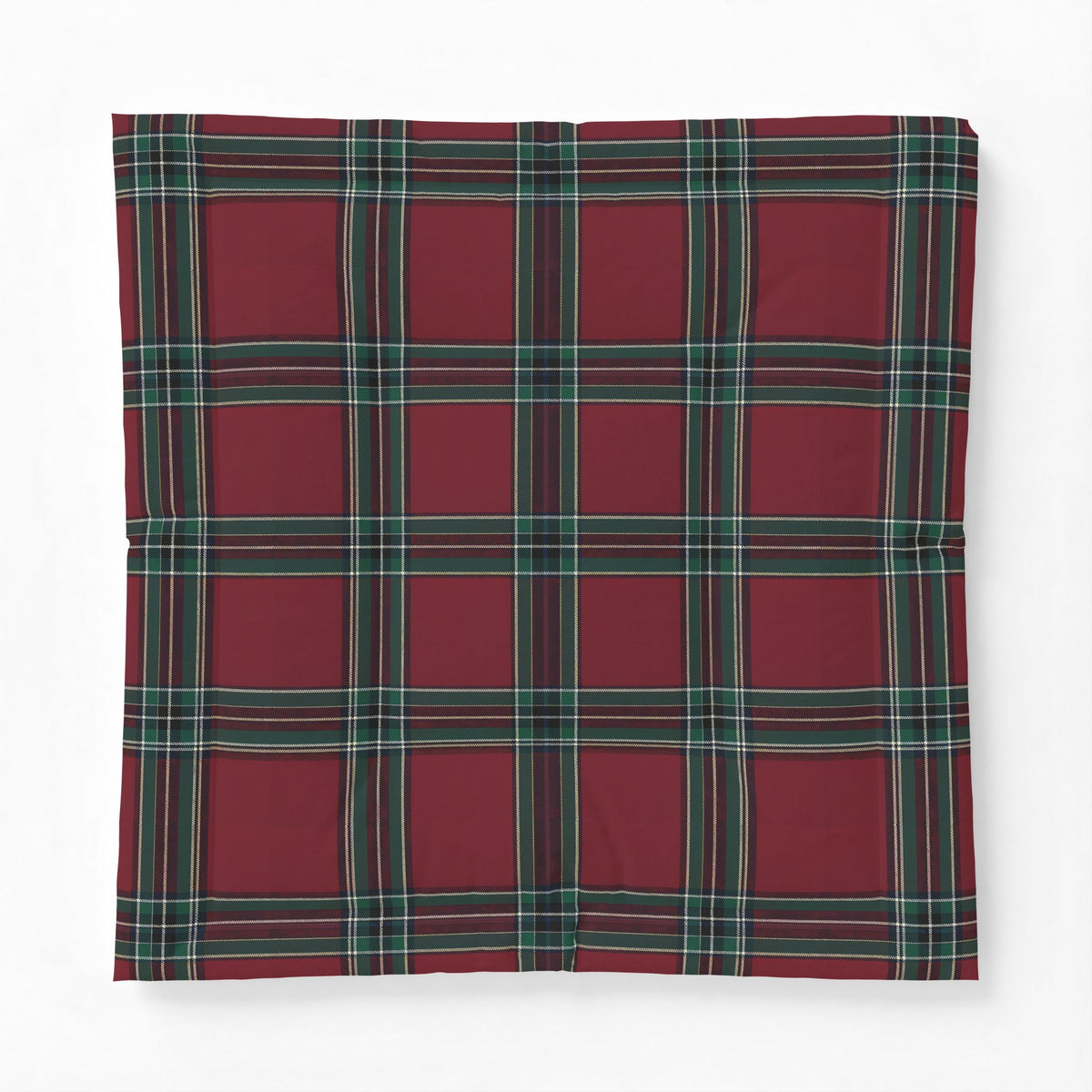 Red Green Tartan Plaid Cotton Comforter | Classic Scottish Check Bedding