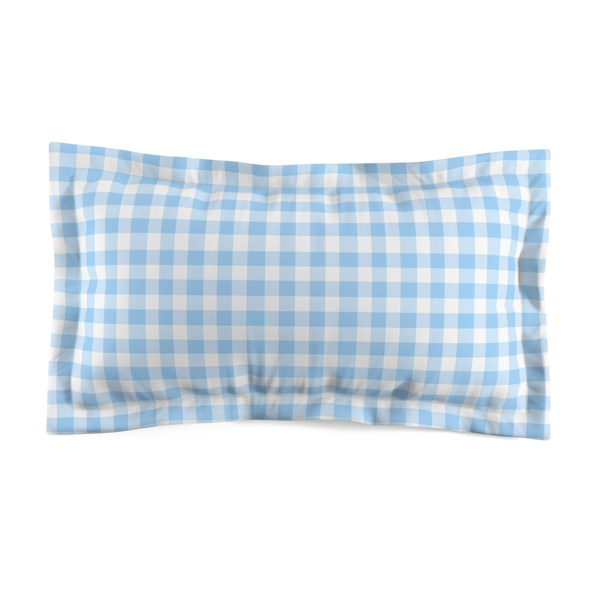 Blue White Gingham Microfiber Pillow Sham | Check Plaid Home Decor