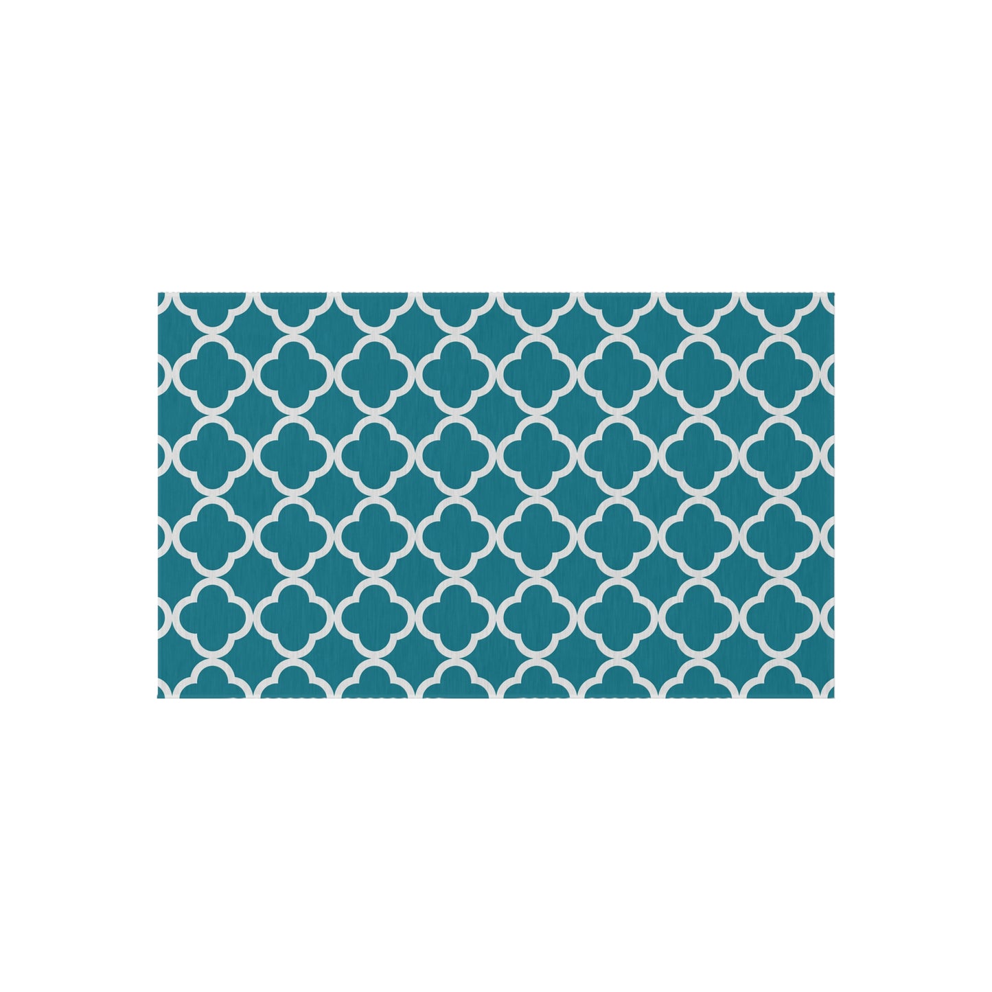 Teal Quatrefoil Outdoor/Indoor Rug | Patterned Patio Mat