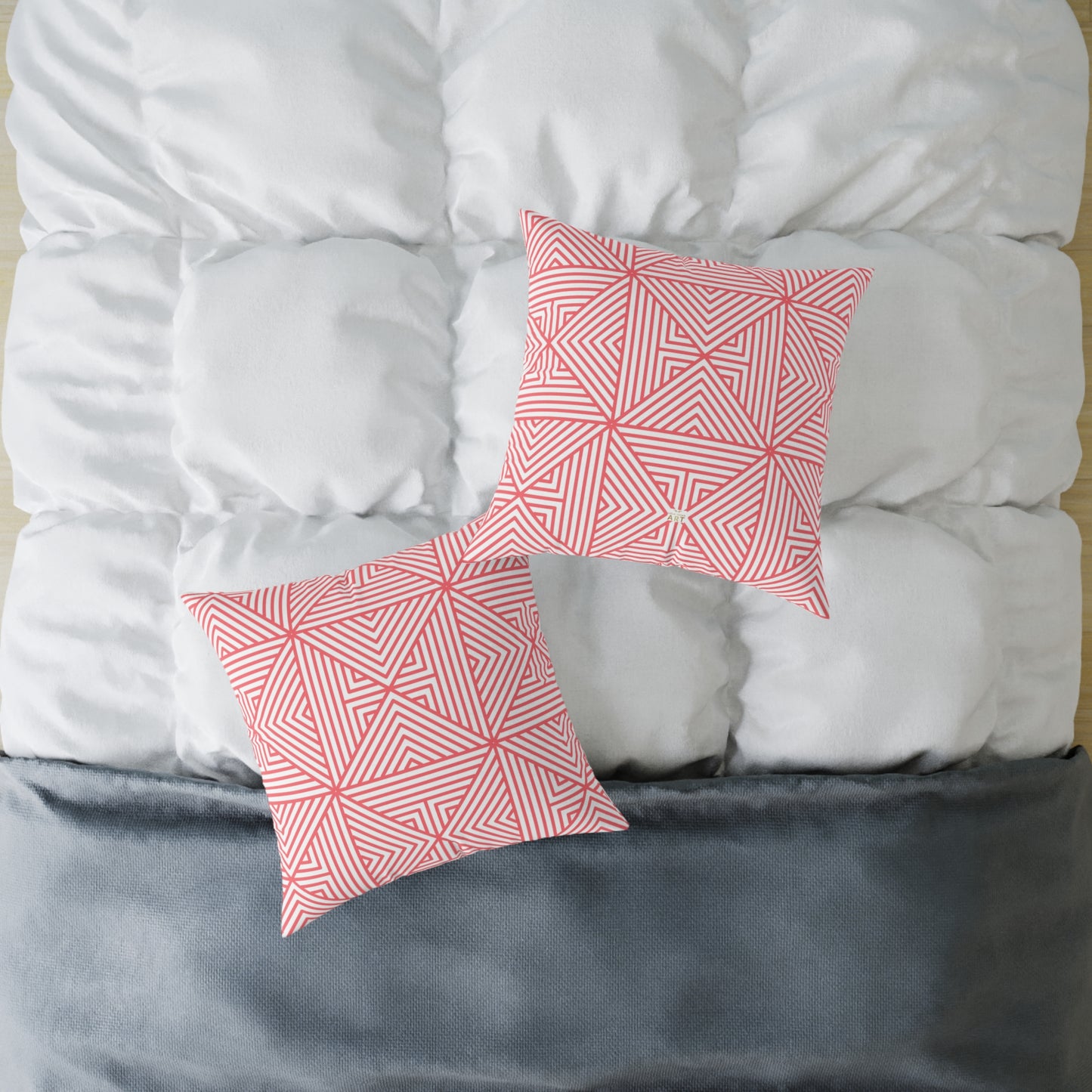 Geometric Coral Maze Pattern Pillow | Square Throw Pillow, Modern Home Decor, Accent Cushion, Stylish Gift, Couch Pillow, Boho Pillow