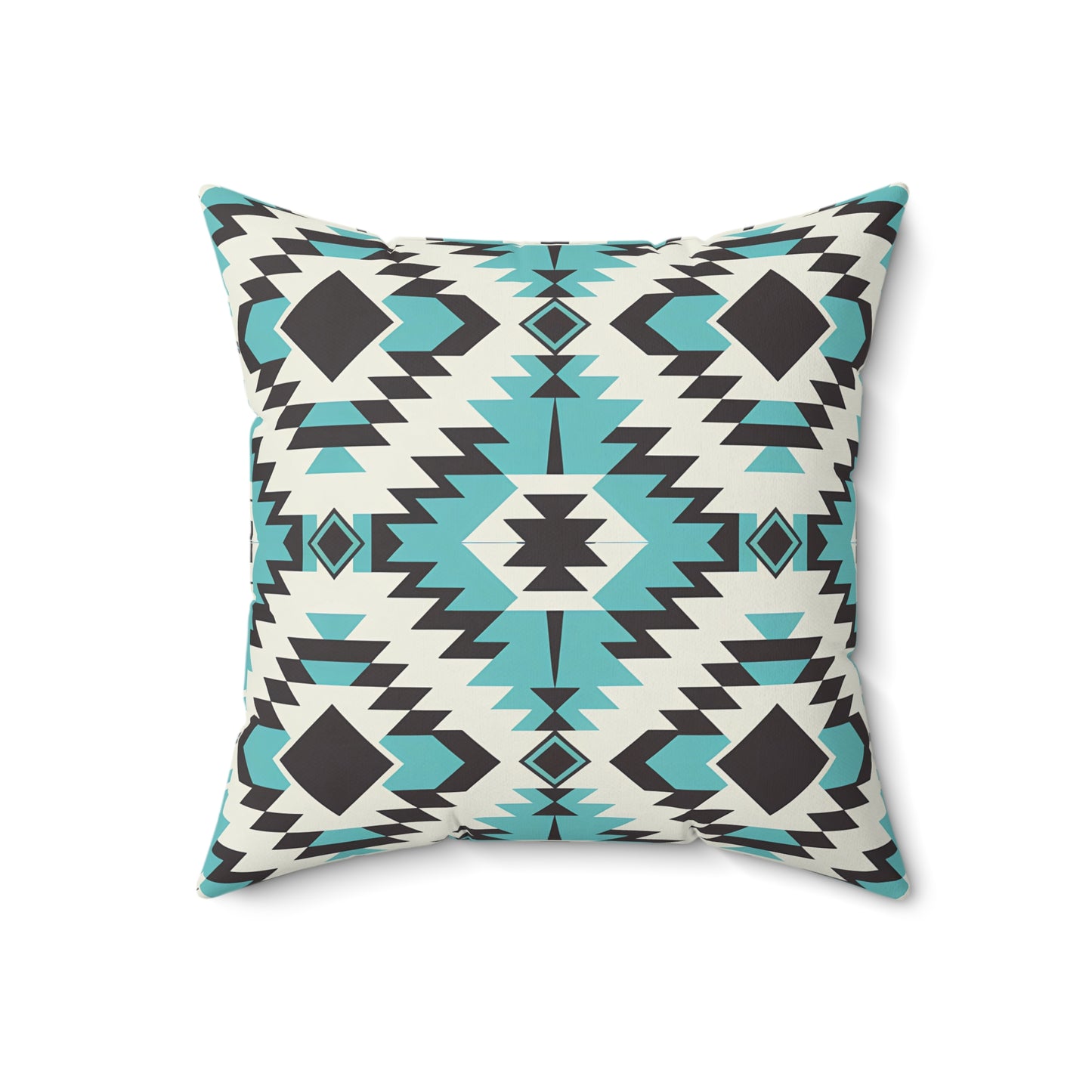 Turquoise and Black Bohemian Pillow, Cozy Home Decor, Tribal Cushion, Living Room Accent, Gift for Boho Lovers, Modern Home Accessories
