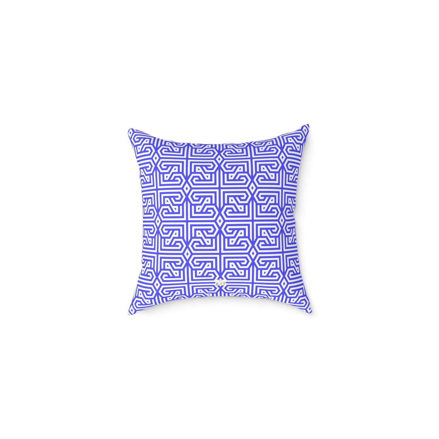 Geometric Greek Key Pattern Periwinkle Pillow | Square Canvas Throw Pillow, Modern Home Decor, Accent Cushion, Gift for Her, Boho Style,