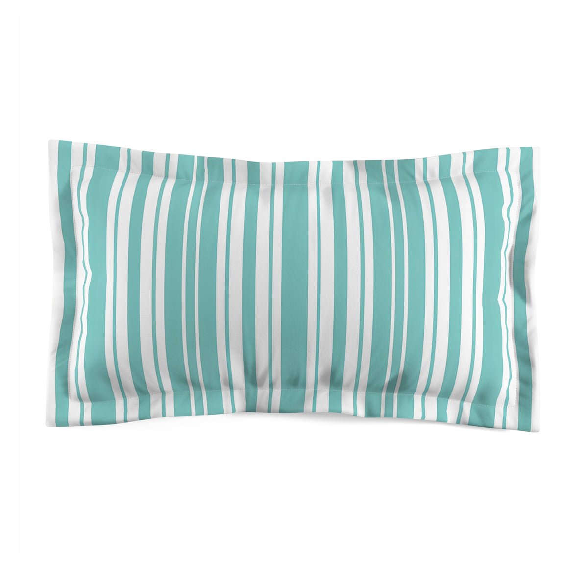 Teal White Vertical Stripe Pillow Sham | Striped Bedding