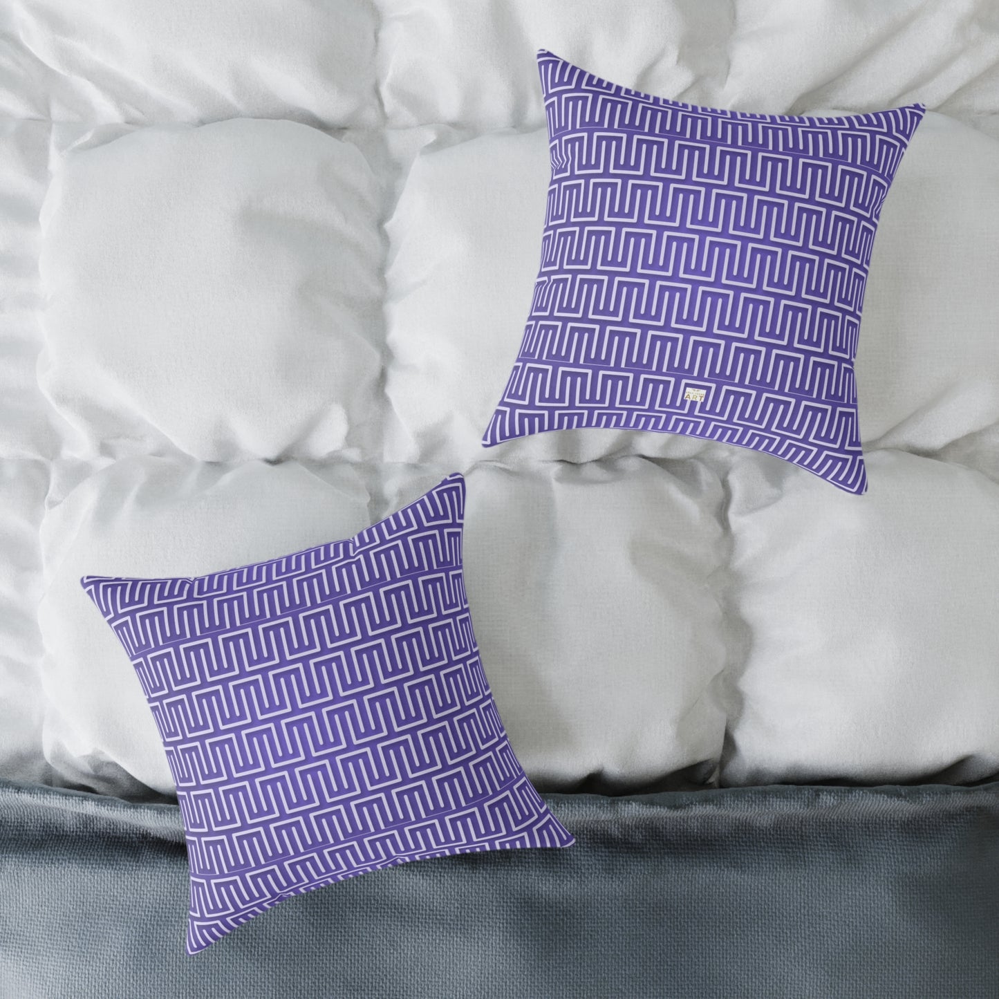 Geometric Maze Pattern Pillow | Purple Greek Key Throw Pillow