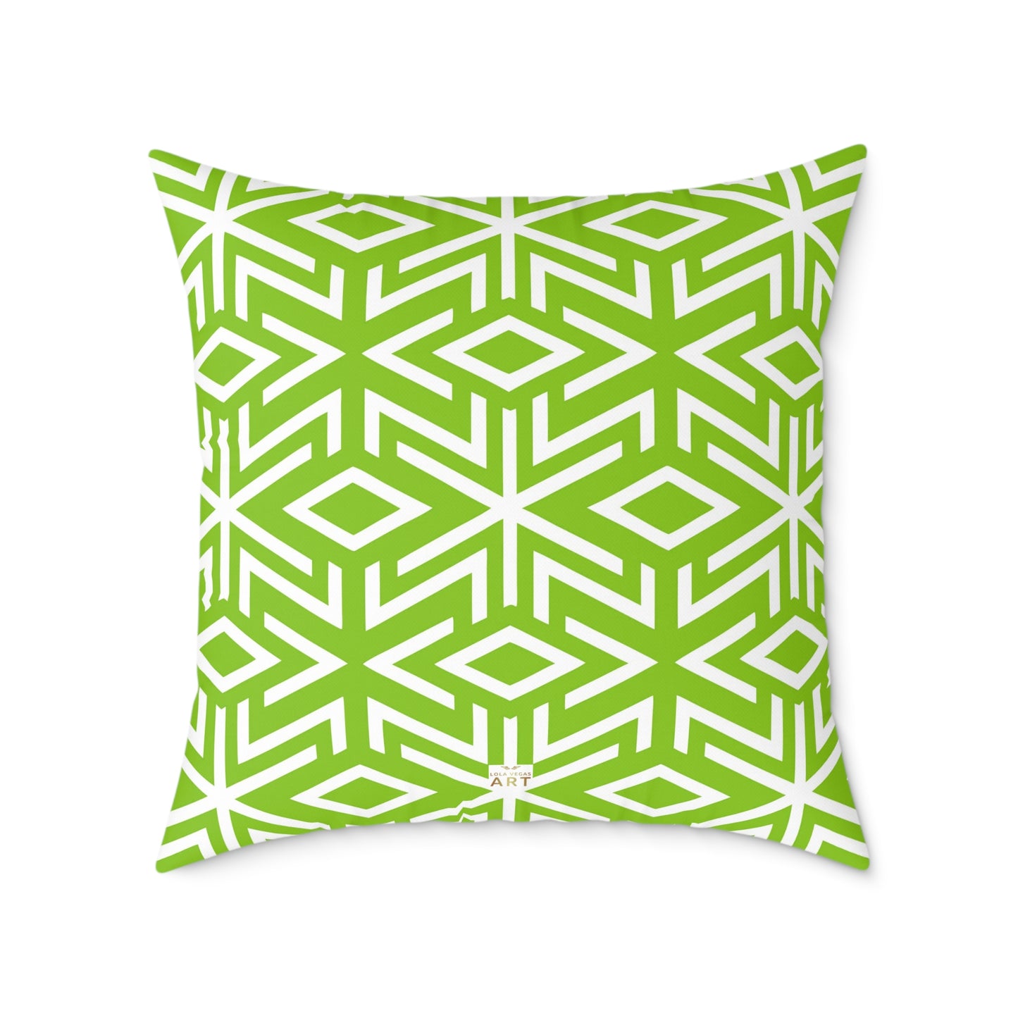 Green White Geometric Diamond Pattern Pillow | Square Throw Pillow,  Modern Home Decor, Couch Cushion, Gift for Homewarming, Stylish Accent Pillow