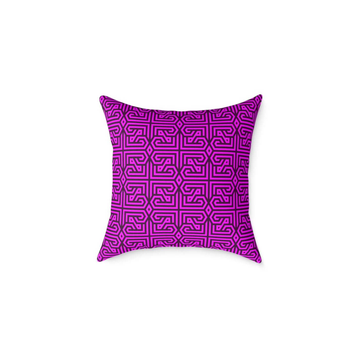Geometric Maze Pattern Square Pillow | Purple Labyrinth Throw Pillow