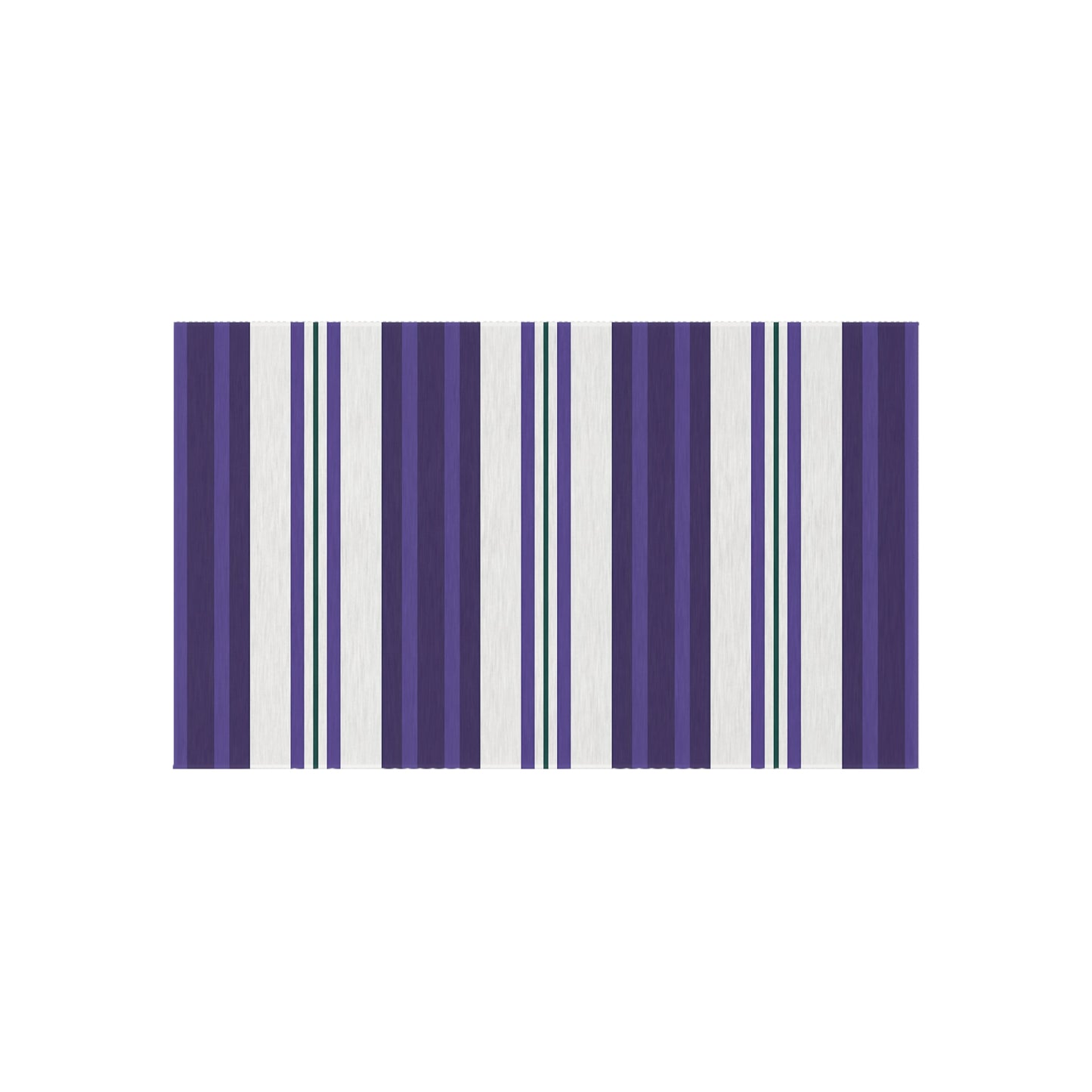 Purple White Stripe Pattern Outdoor/Indoor Rug | Coastal Patio Mat