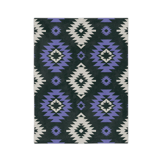 Cozy Velveteen Microfiber Blanket - Warm Tribal Pattern, Ideal for Home Décor, Gifts, Camping, and Picnics, Southwestern Blanket - LOLA VEGAS ART