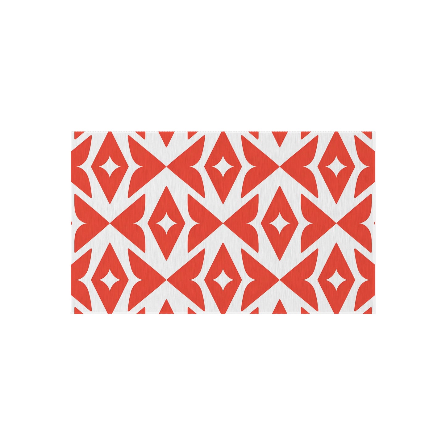 Retro Diamond Geo Outdoor/Indoor Rug | Dark Orange White Patio Mat