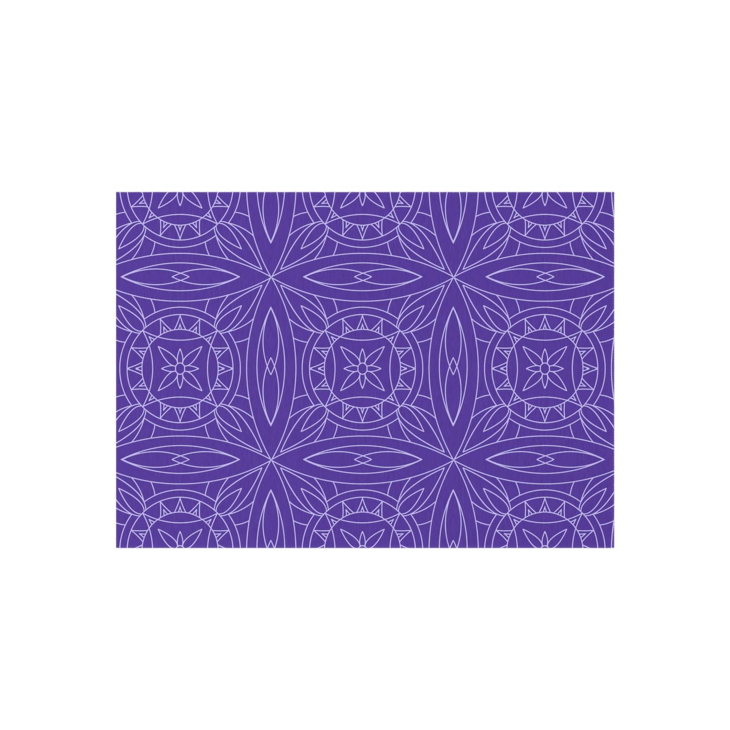 Geometric Floral Tile Indoor/Outdoor Rug | Purple Patio Mat