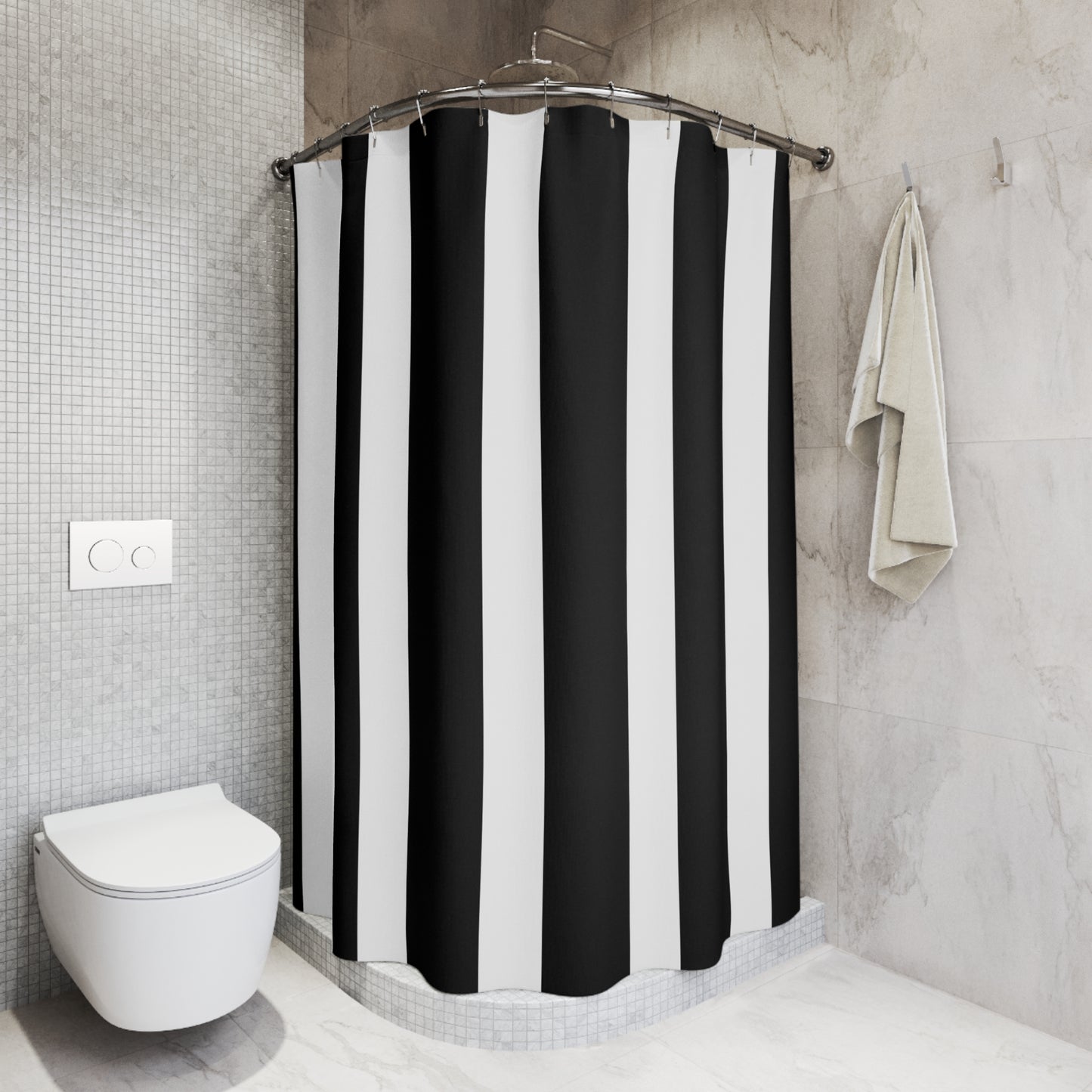 Striped Shower Curtain Hollywood Regency Bathroom Style - LOLA VEGAS ART