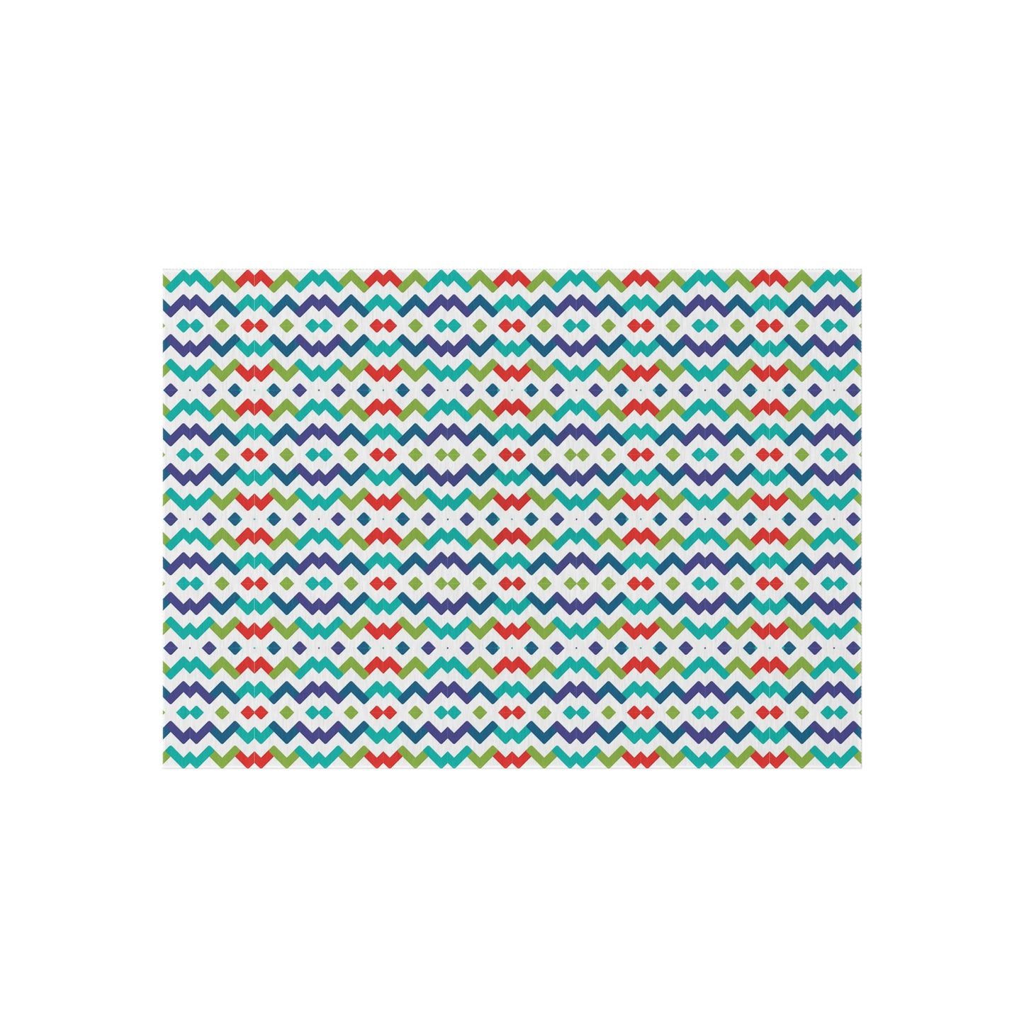 Chevron Zigzag Pattern Outdoor/Indoor Rug | Colorful Geometric Patio Mat