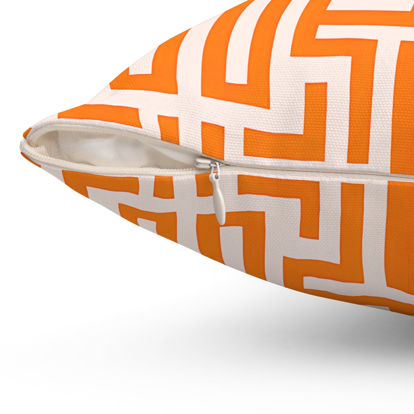 Geometric Patterned Pillow, Bright Orange Accent Cushion for Home Decor, Modern Throw Pillow for Living Room, Cozy Gift Idea