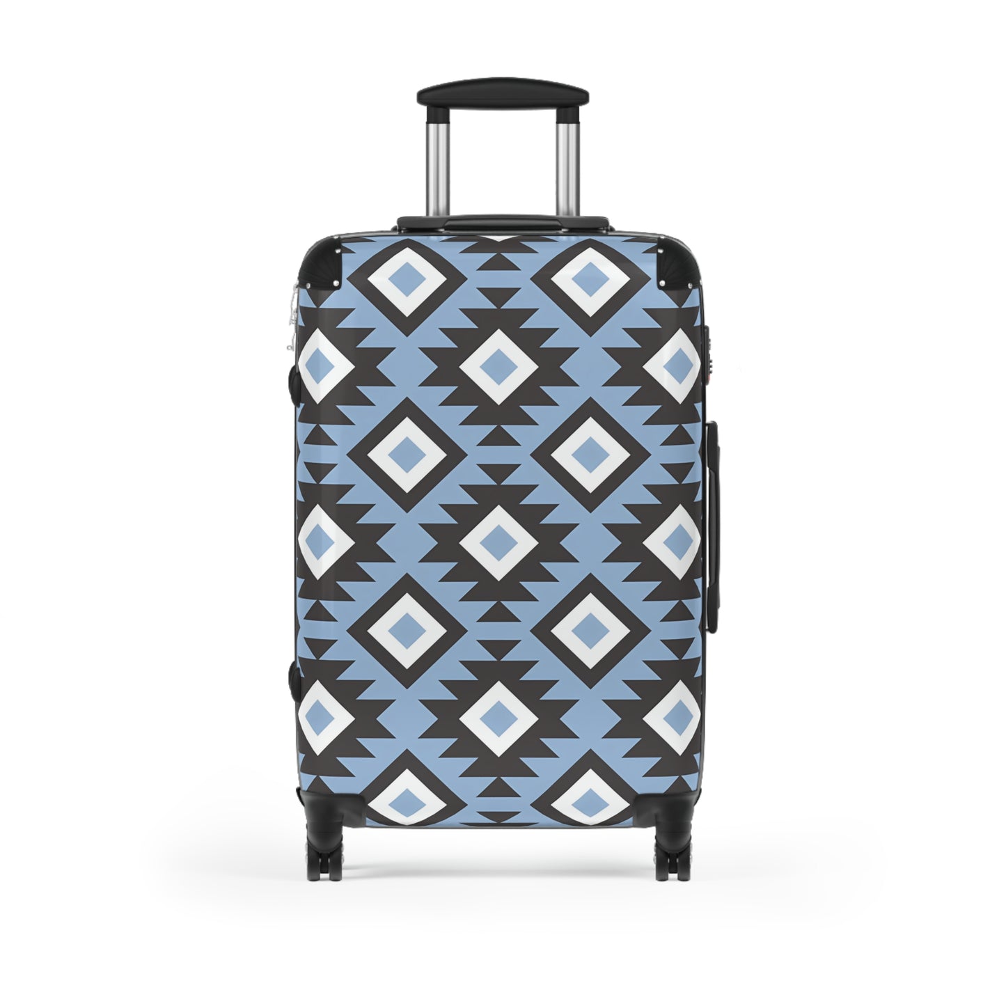 Southwestern Diamond Pattern Suitcase | Blue Aztec Luggage