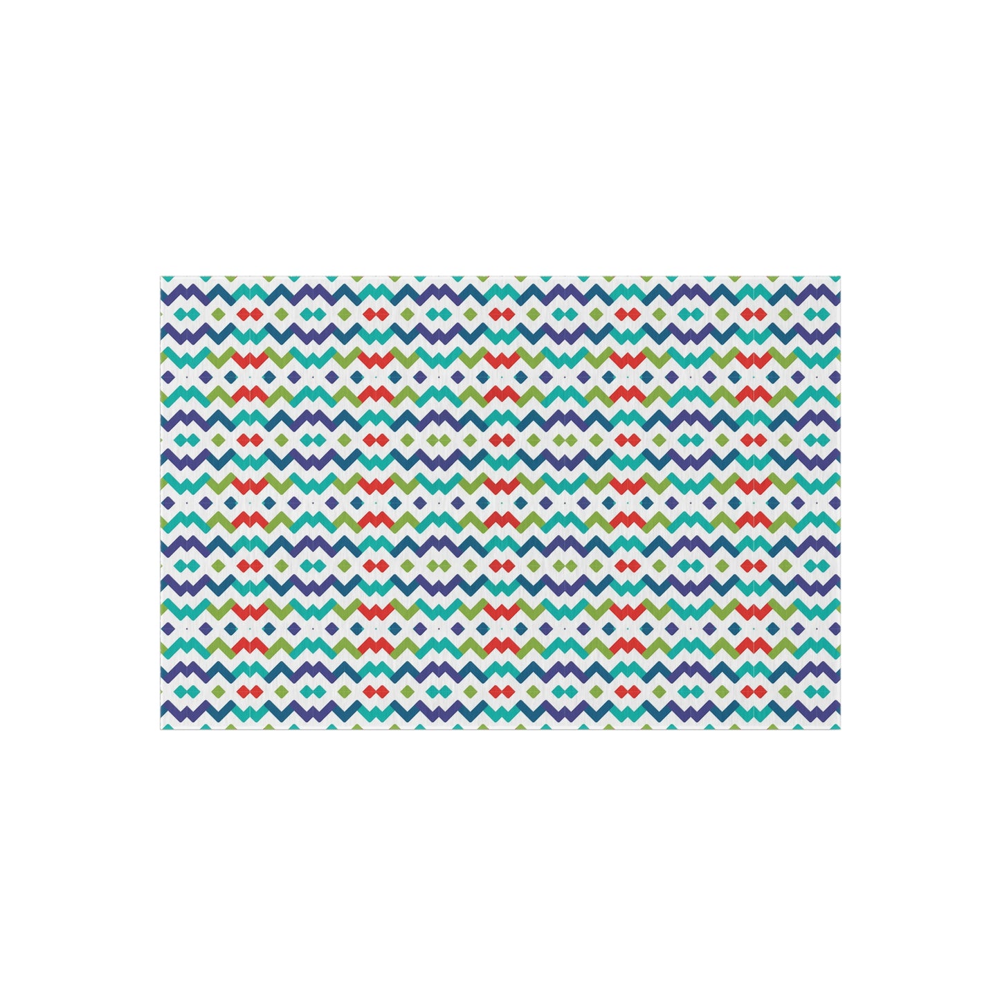 Chevron Zigzag Pattern Outdoor/Indoor Rug | Colorful Geometric Patio Mat