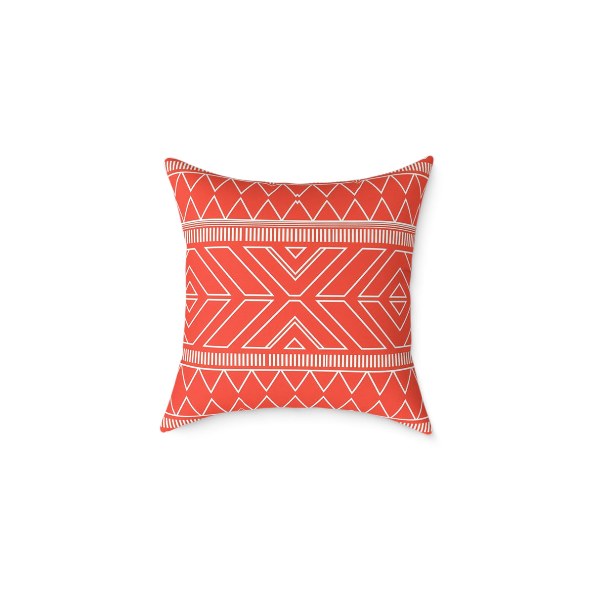 Tribal Geo Pattern Square Pillow | Orange Aztec Throw Pillow