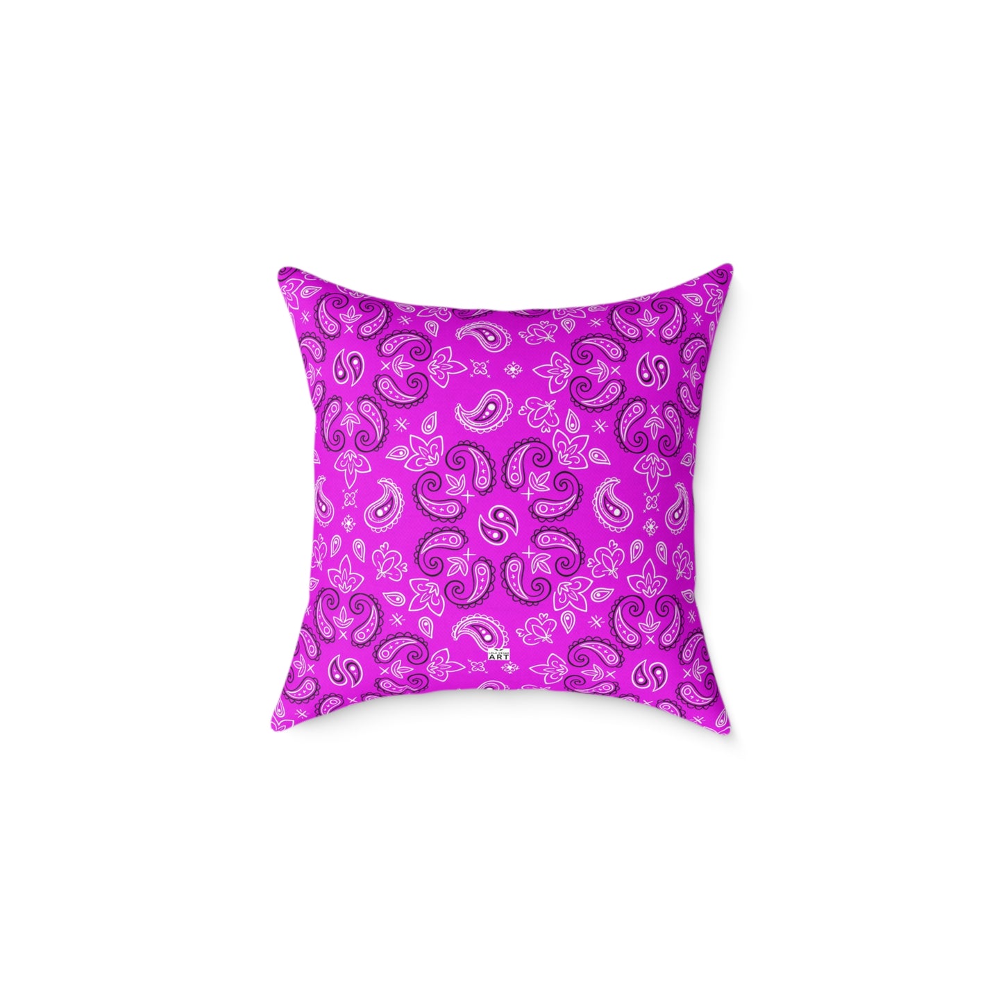 Purple Paisley Pattern Pillow | Square Poly Canvas Pillow